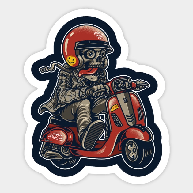 scooter never die Sticker by Bimaaldisa